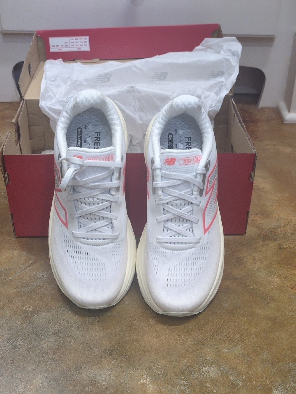 New Balance 1080 v14 New In Box, White with Pink Accents